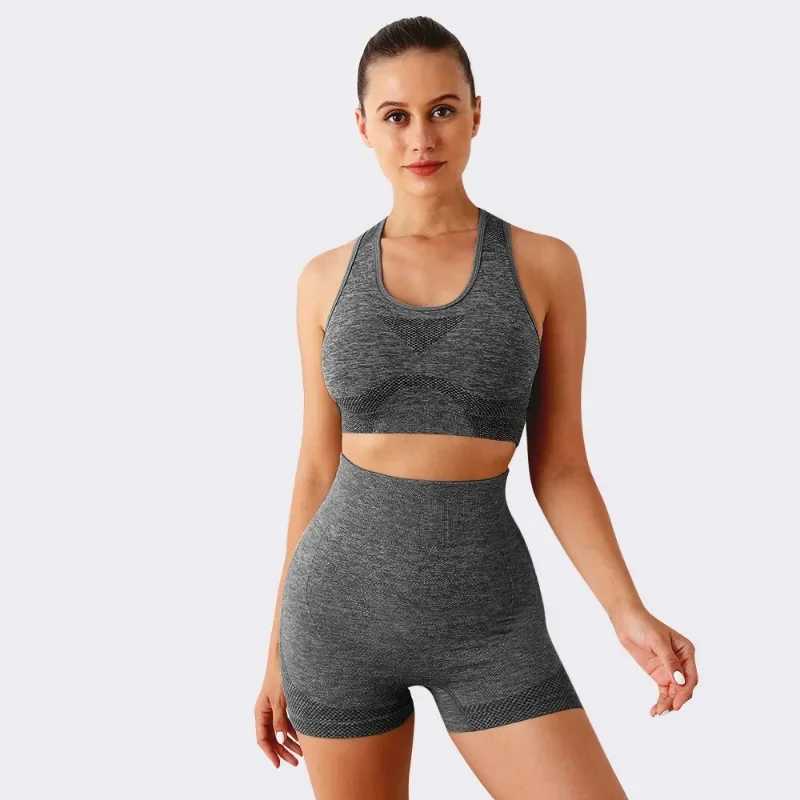 2024 Women Fashion Yoga Set Breathable Quick Drying High Elastic Vest Top Short SuitXJ250109
