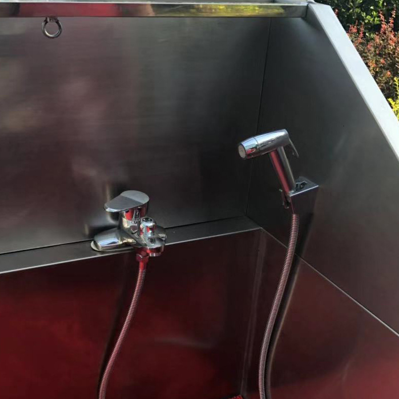 Stainless Steel Pet Grooming Bath Trough with Sliding Door