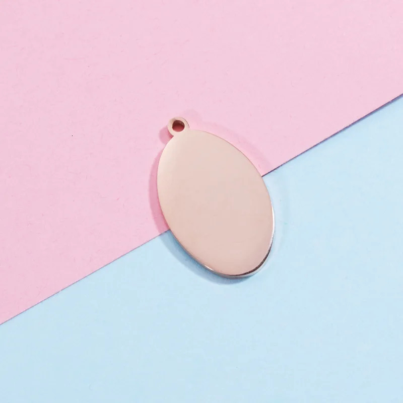 20Pcs 23514mm Oval Blank Charms Mirror Polish Stainless Steel For DIY Making Necklace Keychain Earrings Jewelry 250109