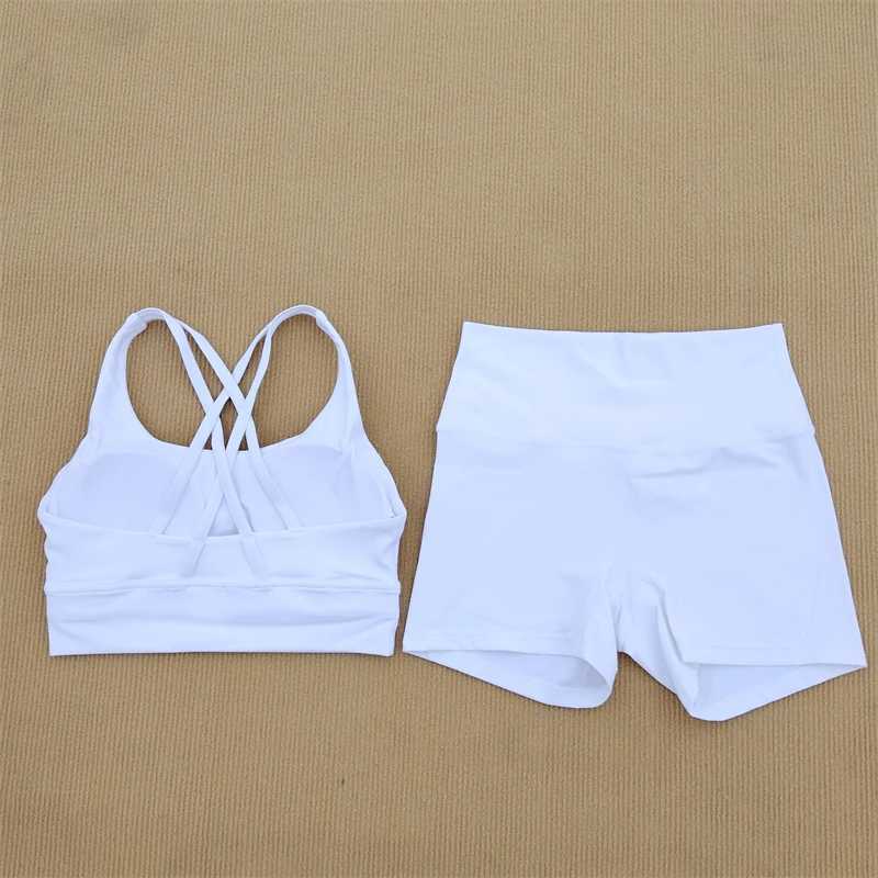 Yoga Clothes Womens Gym Suit 2 Set Shorts Leggings+ Bra Underwear Suit Running Exercise Fitness Wear Elastic Soft BreathableXJ250109