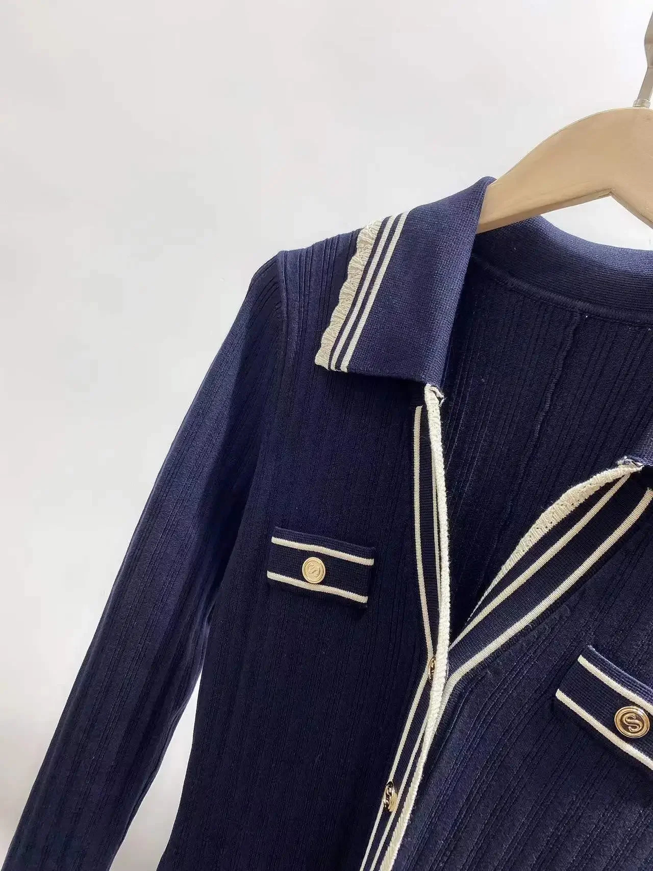 summer womens knitted dress Vneck longsleeved French elegant party women 250106