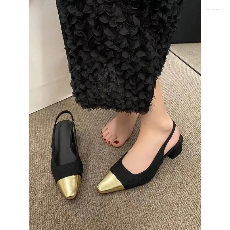 2025 S Fashion Designer Sandals French Tweed Style Women S Spring Arrival Dress High Heel Mary Jane Casual Shoes Back Strap Open Design