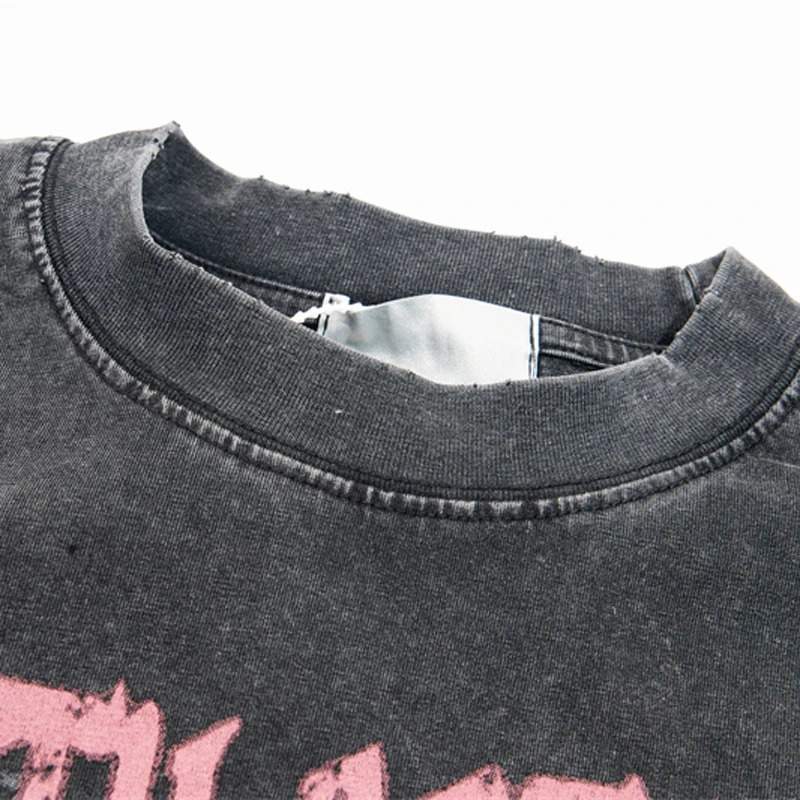 25SS UnderMyCar Vintage Short Sleeve Tshirt High Street Alphabet ed Mens Hip Hop 250106