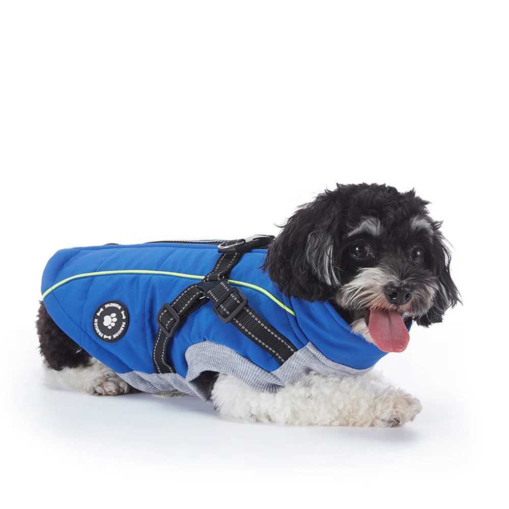 Pet Dog Waterproof Warm Jacket With Harness Reflective Dog Clothes For Small Large Dogs Coat Chihuahua French Bulldog OutfitsXJ250109