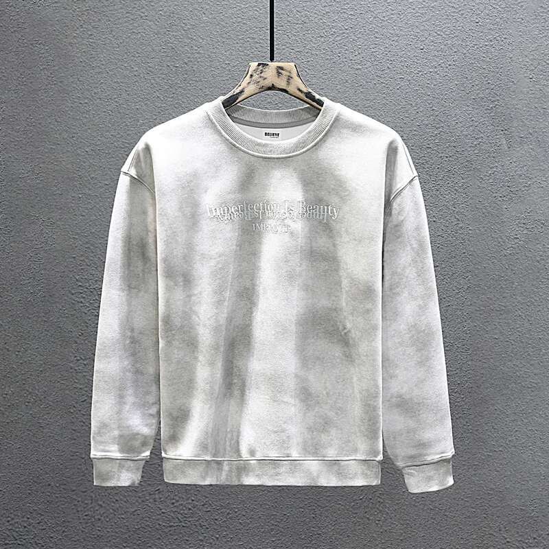 Autumn Winter Long Sleeved Hoodie For Men, Loose And Versatile, Street Trend Round Neck Casual Thick Base Coat Top