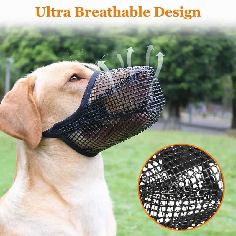 1pc Dog Mouth Cover Anti licking Anti biting Breathable Drinking water Adjustable Dog mouthpiece Dedicated Pet Mouth CoverXJ250109