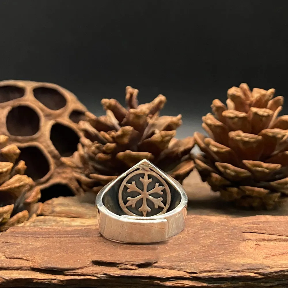 925 Sterling Silver Skull Pentagram Adjustable Ring Fashionable Mens Red Zircon Engagement Wedding Art Decoration Jewelry 250109