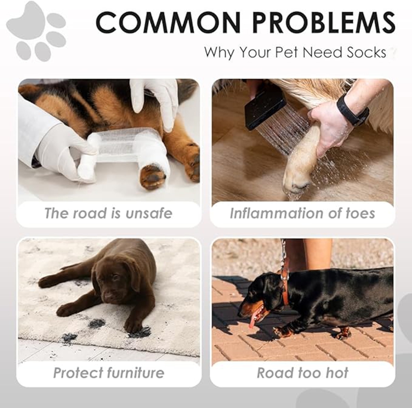 Dog Suspender Booties, Dog Paw Boot Leggings Anti-Slip, Adjustable Dog Snow Pants with Attached Boots Waterproof for Dogs Winter Snow Rain Hiking Paws