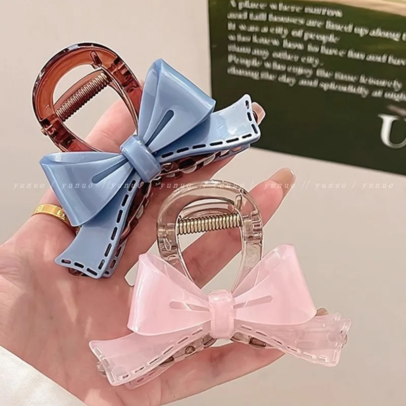 Acetate Bowknot Fashion n Hair Claw Clips Headwear for Women Korean Sweet Colorful Delicate Hairpin Hair Accessories 250103