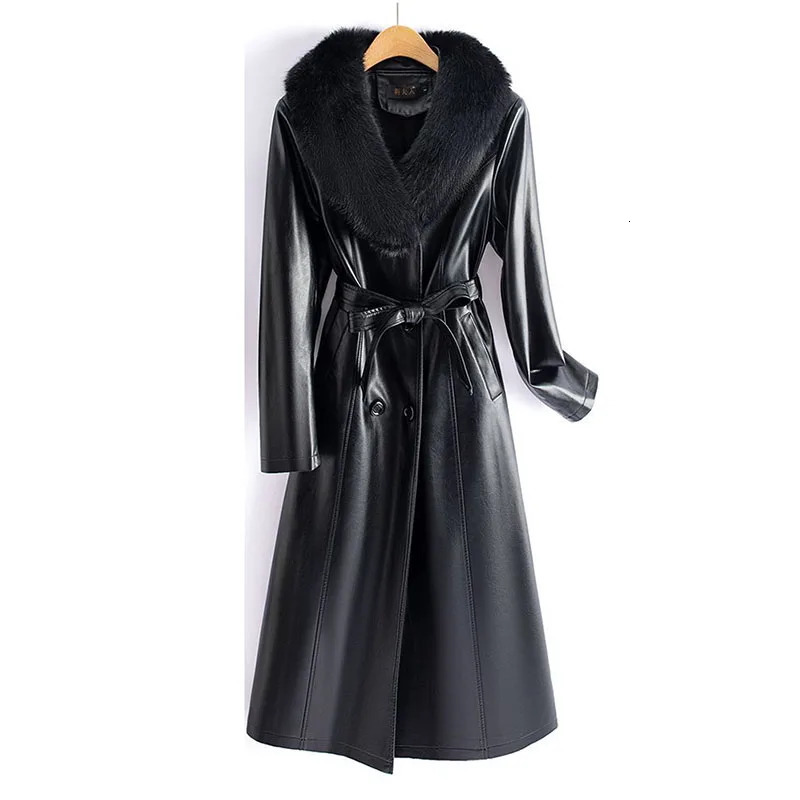 Real Leather Womens MidLength Thick Women 2024 Winter Sheepskin Temperament Fashion Coat H178 250103