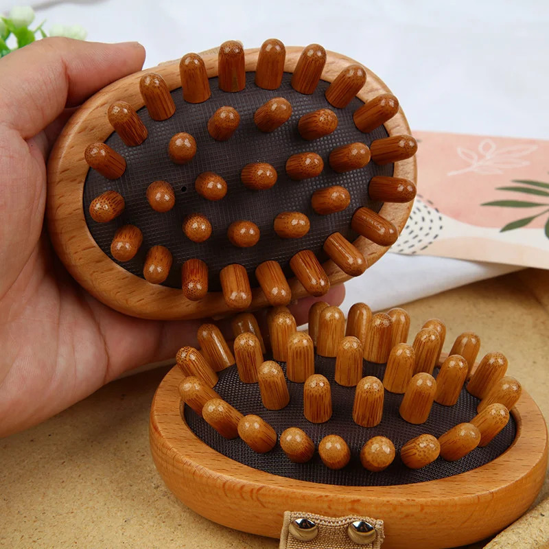 Professional 1PC Wood Comb Healthy Cushion Hair Loss Massage Brush Hairbrush Comb Scalp Massage Comb Hair Care Bamboo Comb 250106
