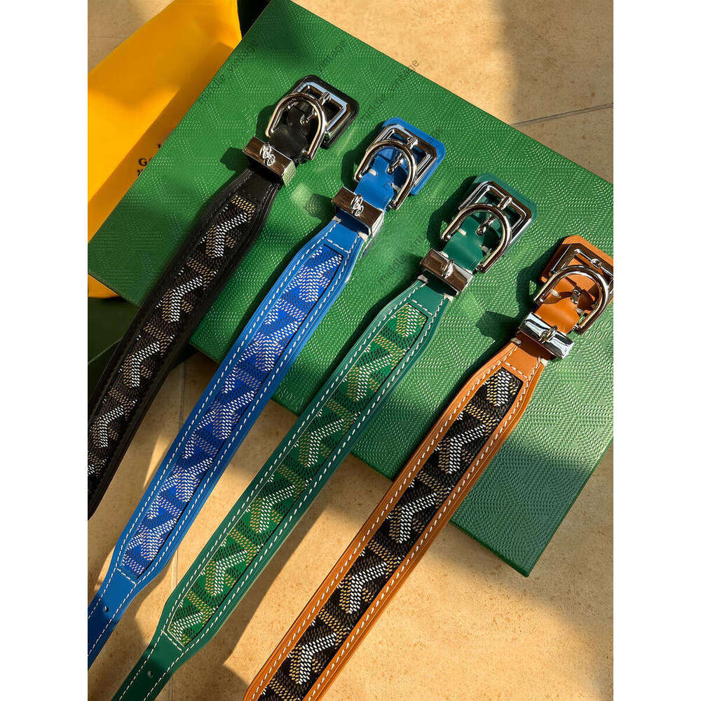 2025 new Ins Classic Cow Leather Pet Collar Dogs Leash Set Gift Box