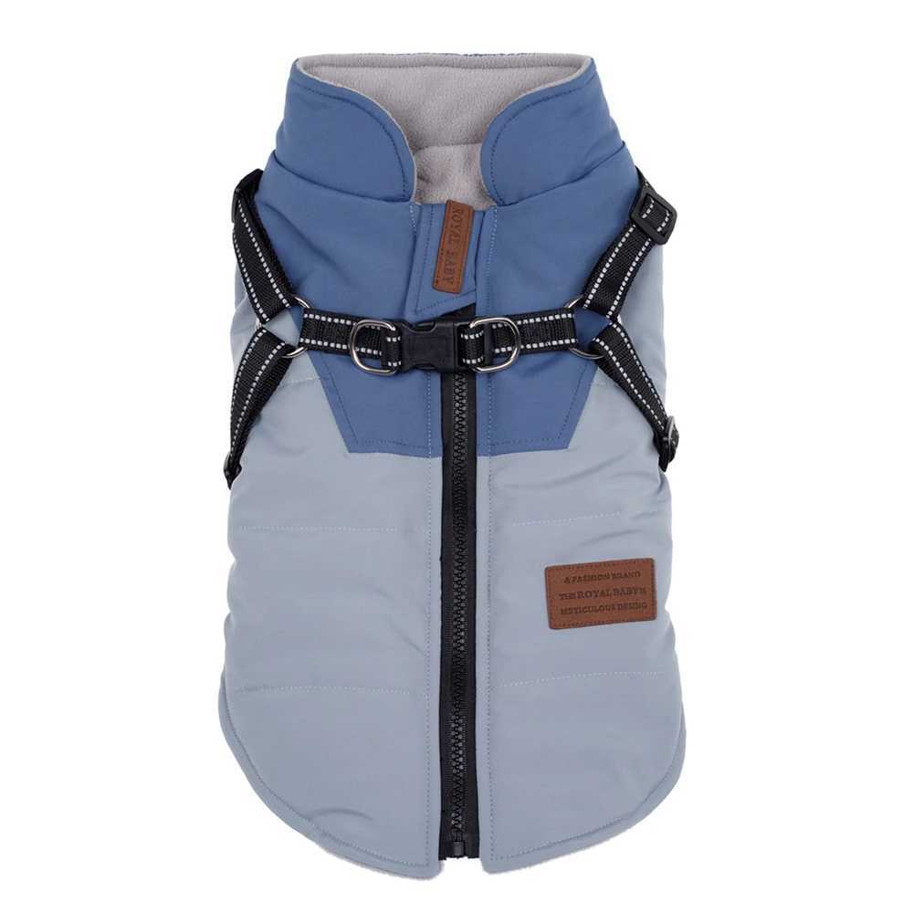Waterproof Pet Dog Jacket With Harness Winter Warm Dog Clothes For Labrador Big Dog Coat Chihuahua French Bulldog Yorkie OutfitsXJ250109