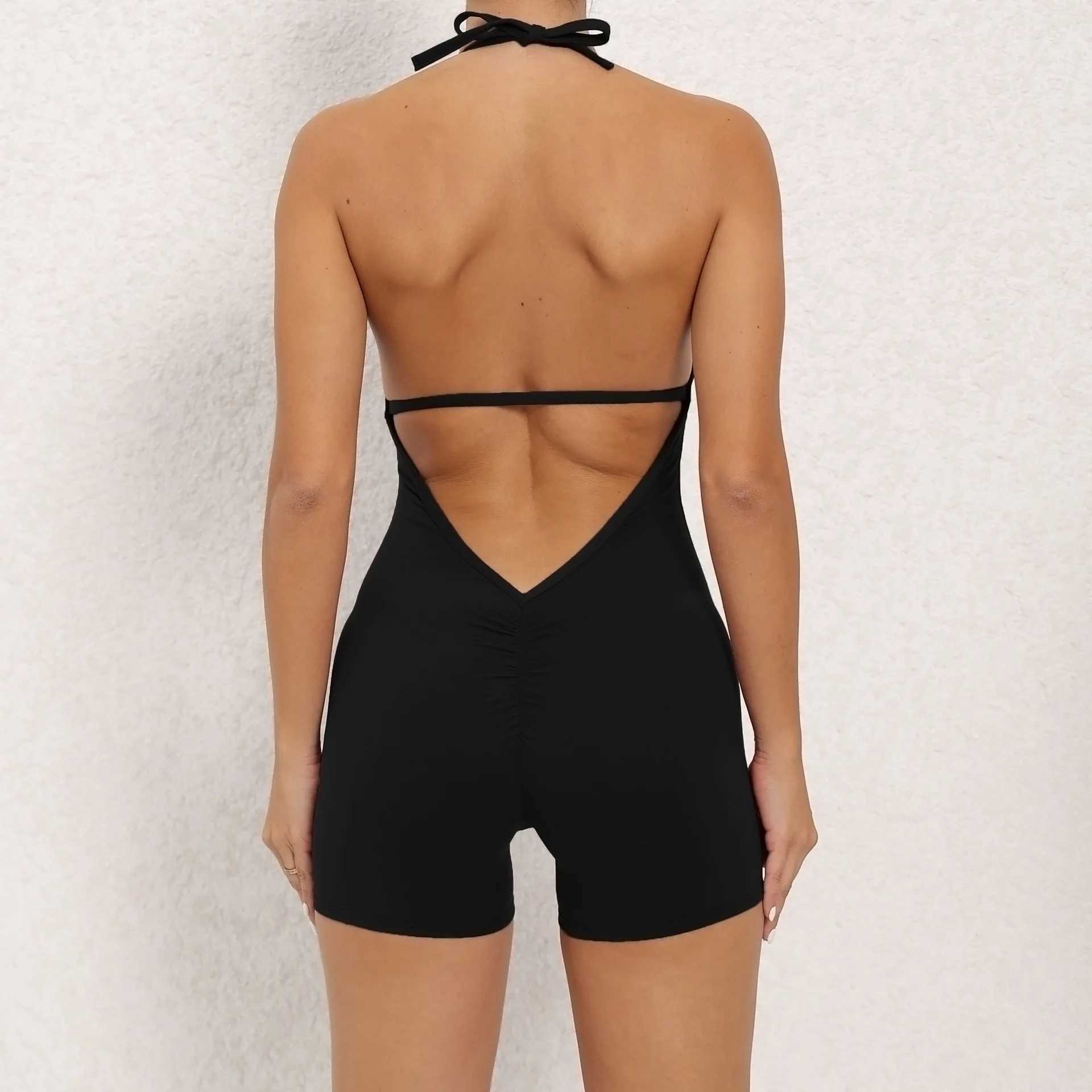 Sexy Backless Jumpsuit Workout Bodysuit Women Gym Bodysuit Sports Set Tracksuits Women Yoga Clothes Fitness One Piece Yoga SuitXJ250109