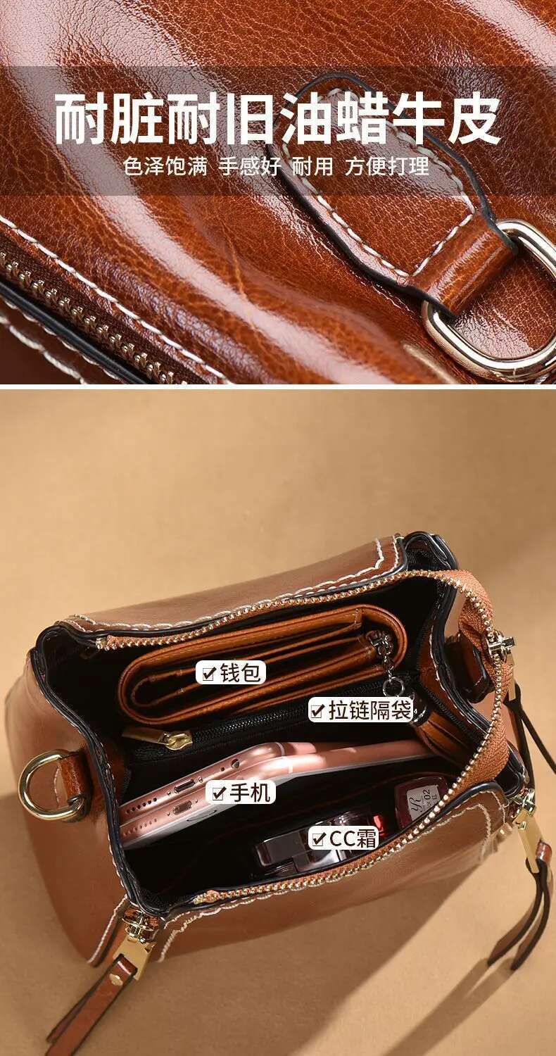 New Fashion Crossbody Designer Handbags Real Cow Leather Handbag Women's Famous Brands Cowhide Women Bags For Girls Bag