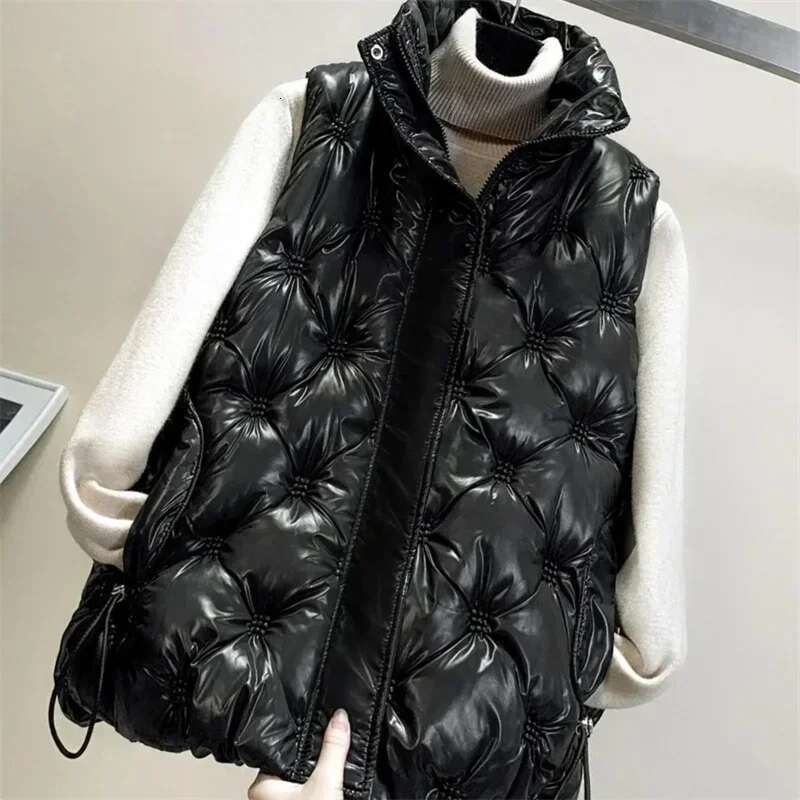New Autumn And Winter Women's Vest 2025 Stand Up Collar Sleeveless Warm Jacket Casual Designer Jacket
