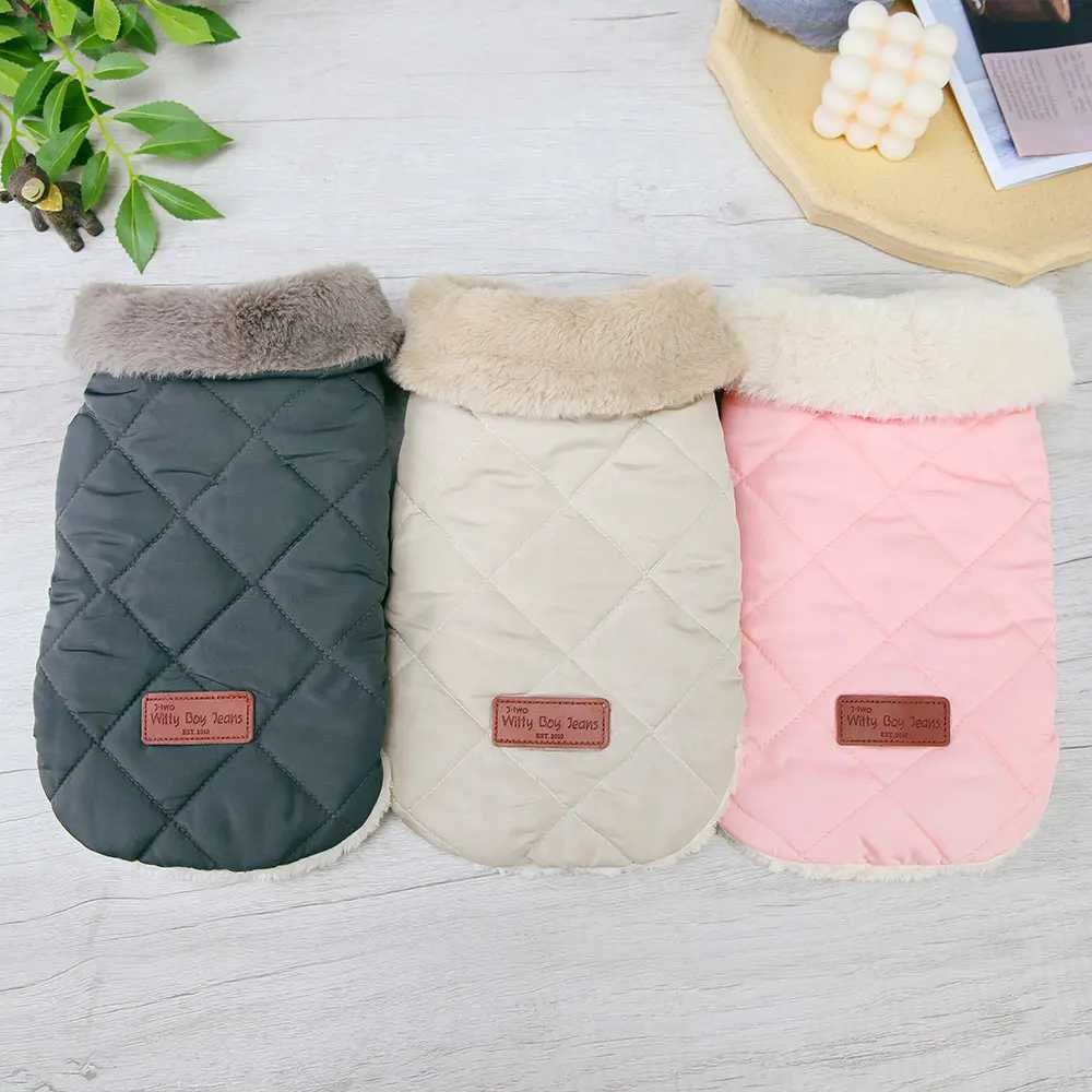 Warm Chihuahua Dog Cat Clothes Winter Fur Collar Small Dogs Puppy Coat Thick Cotton Pet Jacket Outfits Clothes for Small Dog PugXJ250109