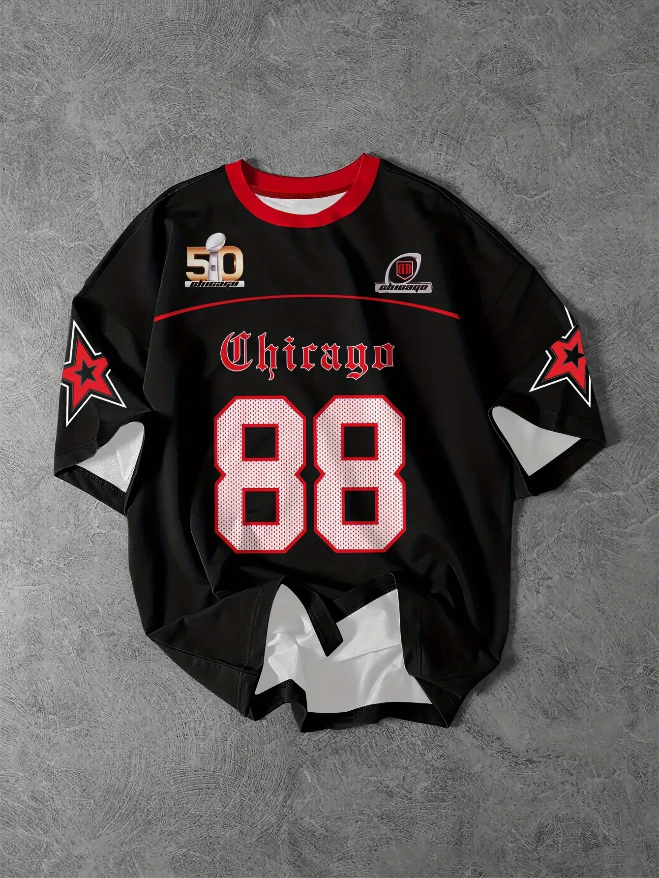 Mens Casual Crew Neck TShirt Chicago Alphabet Printed Pattern Polyester Pullover For Summer Daily Outdoor Street Wear Clothing 250106