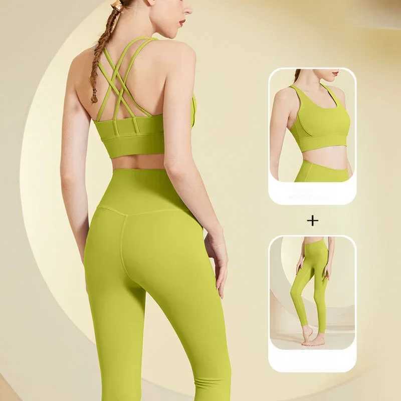 2Pcs Seamless Yoga Set Gym Fitness Clothing Women Suits Sports Bra Crop Top Workout Leggings Sportswear FemaleXJ250109