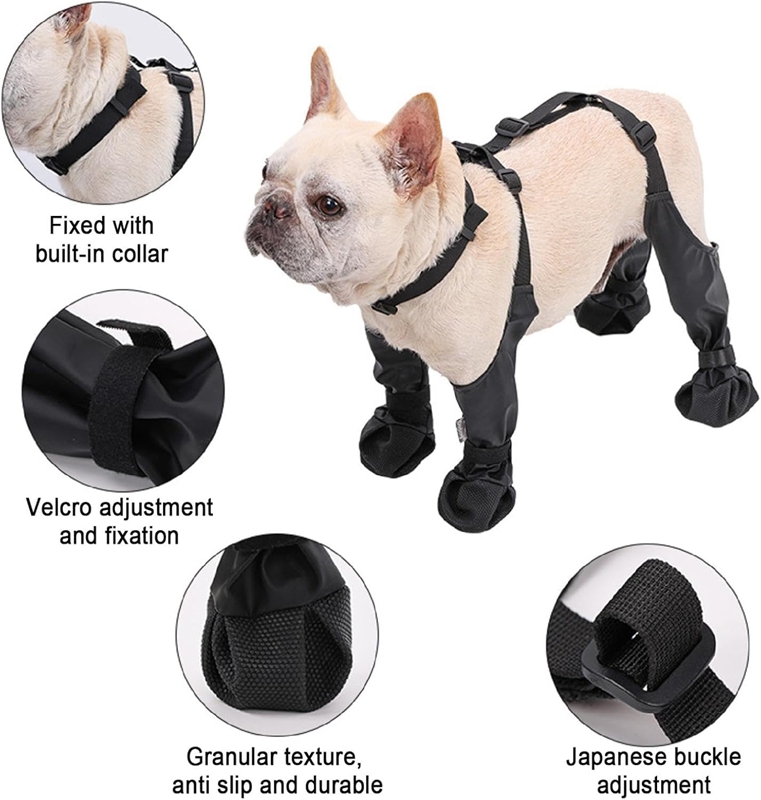 Leggings Dog Boots Anti-Slip Dog Shoes Reflective Dog Boots & Paw Protectors for Small Medium Dogs Dirty Proof Dog Outdoor Walking Booties with Auxili