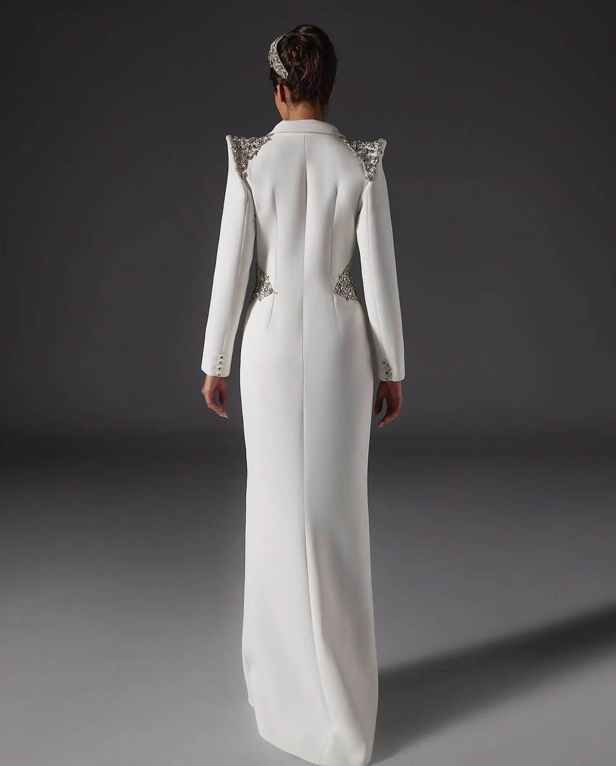 Elegant Mother of the Bride Suits Beaded Crystal One Piece Set Jacket Single Breasted Women Business Blazer Peaked Lapel Formal Work Wear Customized