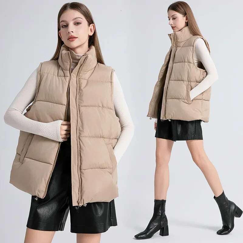 Advanced White Duck Down Autumn And Winter Women's Fashionable Korean Style Loose Designer Jacket Warm Jacket Cotton Vest