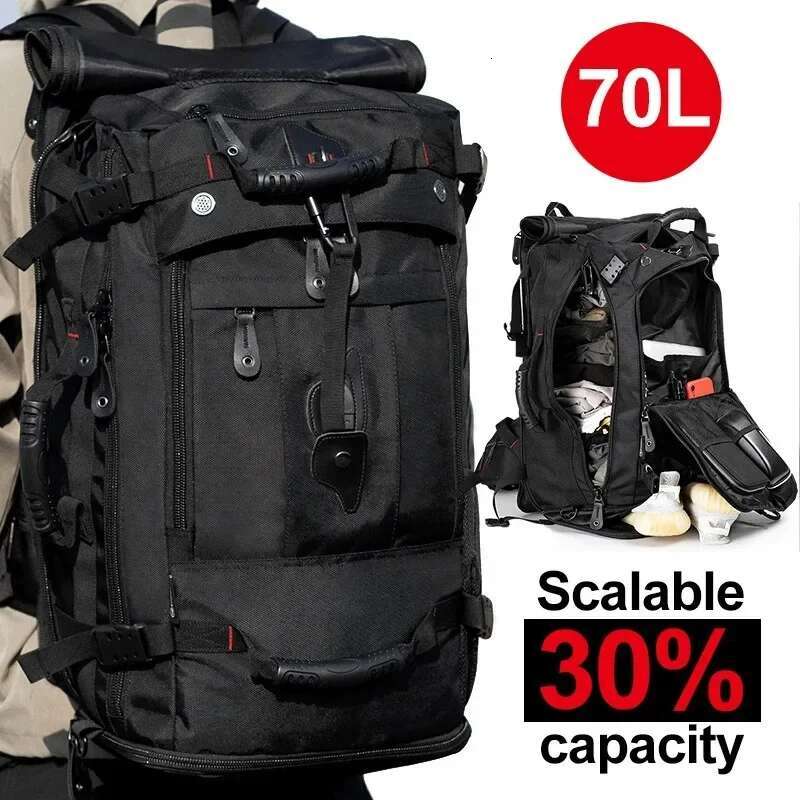 50L 70L Travel Fiess Training Backpack Large Capacity Multifunction Lage Bag Waterproof Men Outdoor Hiking Trekking Packxa8