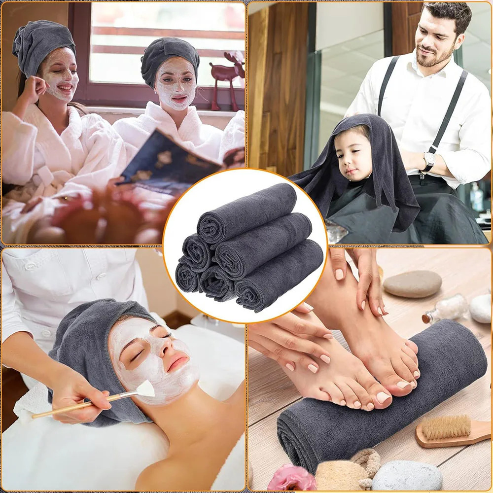 Towel 12 x 28 inchs Bleach Proof Salon Towels Microfiber Absorbent Salon Hand Towels for Gym Bath Spa Shaving Shampoo Home Hair Drying 250110