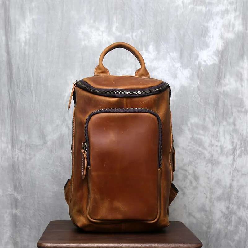 Retro Crazy Horse Skin Men's Chest Headband Layer Cowhide Casual Large Capacity Multi Functional Versatile Trendy Crossbody Bag