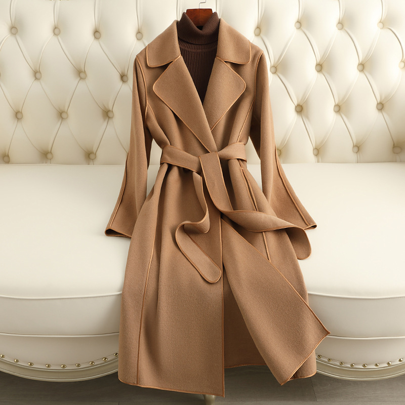 D6281 Double-faced cashmere coat for women mid-length 2024 autumn and winter new wool coat