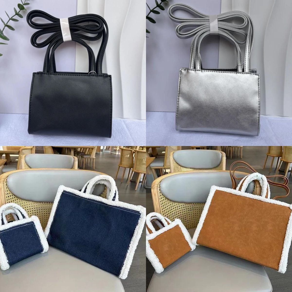 2025 large leather tote bag designer 2 sizes purses designer woman handbag totes designer bag black white luxury women designers bags beach travel shoulder handbags