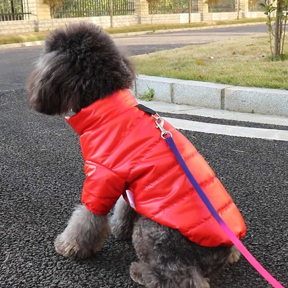 Winter Dog Costume Warm Clothes For Small Dogs Chihuahua Yorkie Coat ClothingThick PU Leather Dog Down Jacket Pet Outfits XS-XLXJ250109