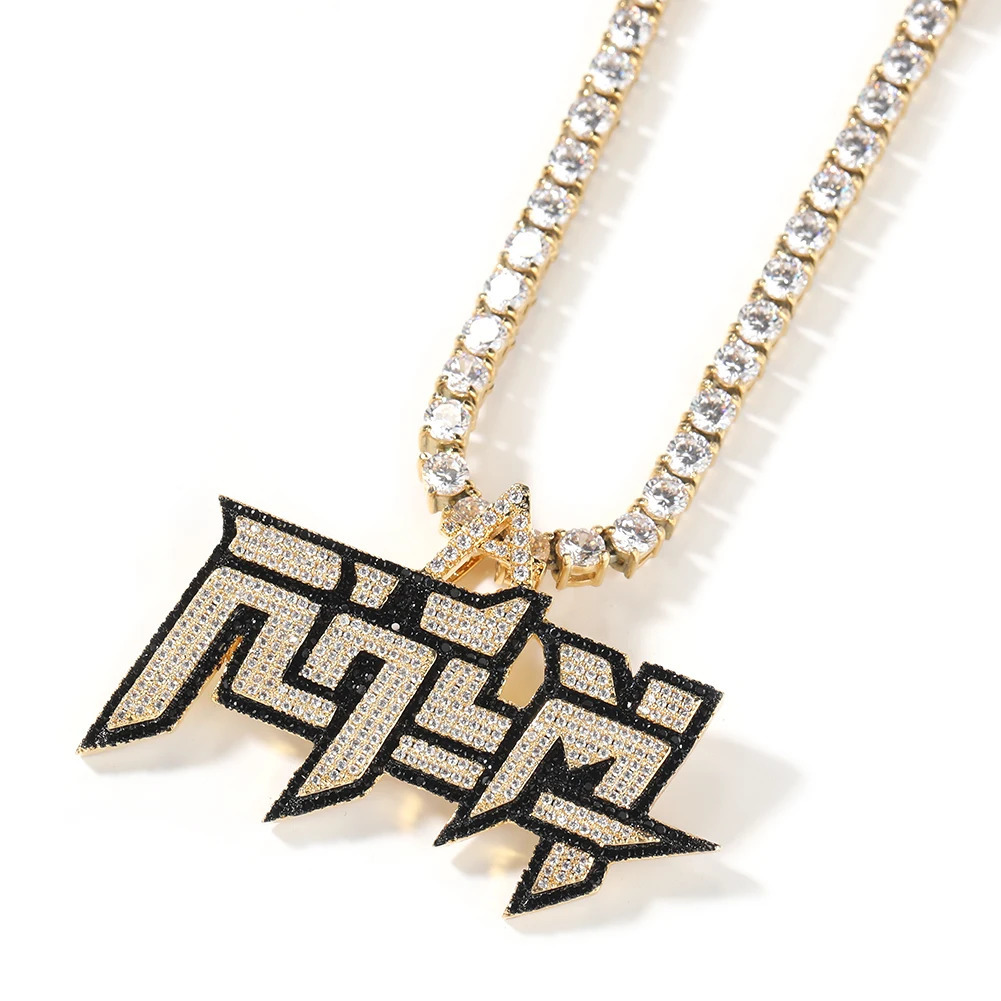 Uwin RHLM Two Colors Pendant Necklace Hip Hop Jewelry Iced Out Fashion Charm Gifts 250109