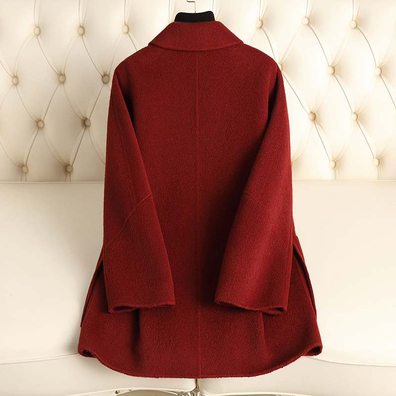 D20118 Double-faced wool coat for women short 2024 autumn and winter new woolen coat high-end