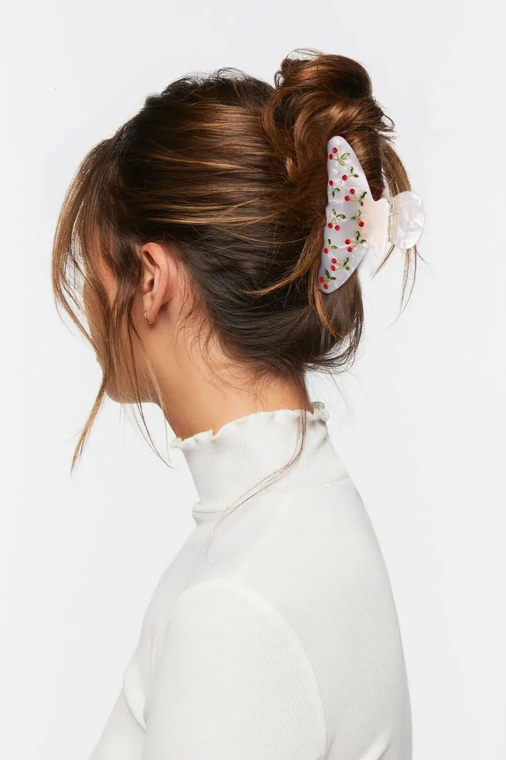 Acrylic Hair Clips Claws For Women With The Rhinestone Pattern In Red Cherry Shape Hair Clip For Thick Hair clips for styli 250103