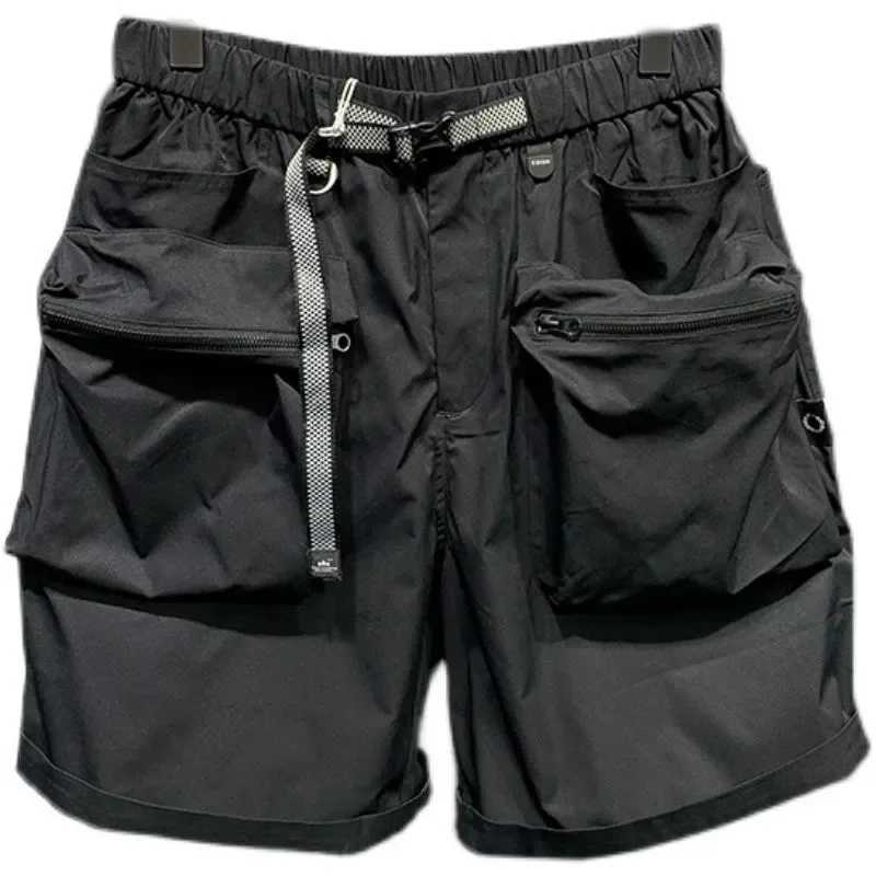 High Quality Summer mens black streetwear oversized cargo multi pocket shorts fitness track shorts T250110