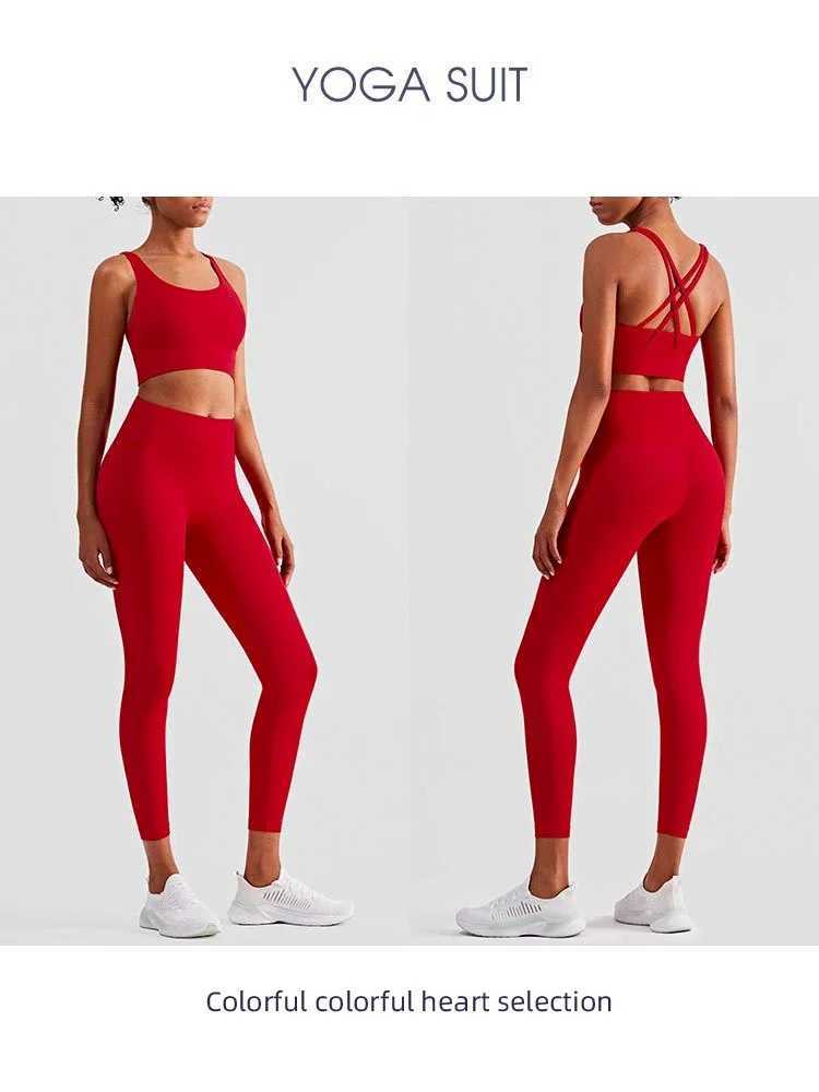 2 Piece Yoga Clothes Womens Tracksuit Athletic Wear Pilates Fitness Suit Gym Workout Push Up Clothes Sports Bra Leggings SuitXJ250109
