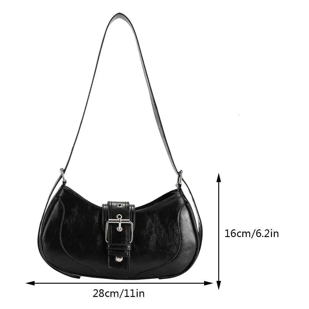Retro Belt Design Underarm PU Leather Shoulder Bags For Women 2024 Y2k Spicy Girl Crossbody Bag Hobos Commuter Handbags