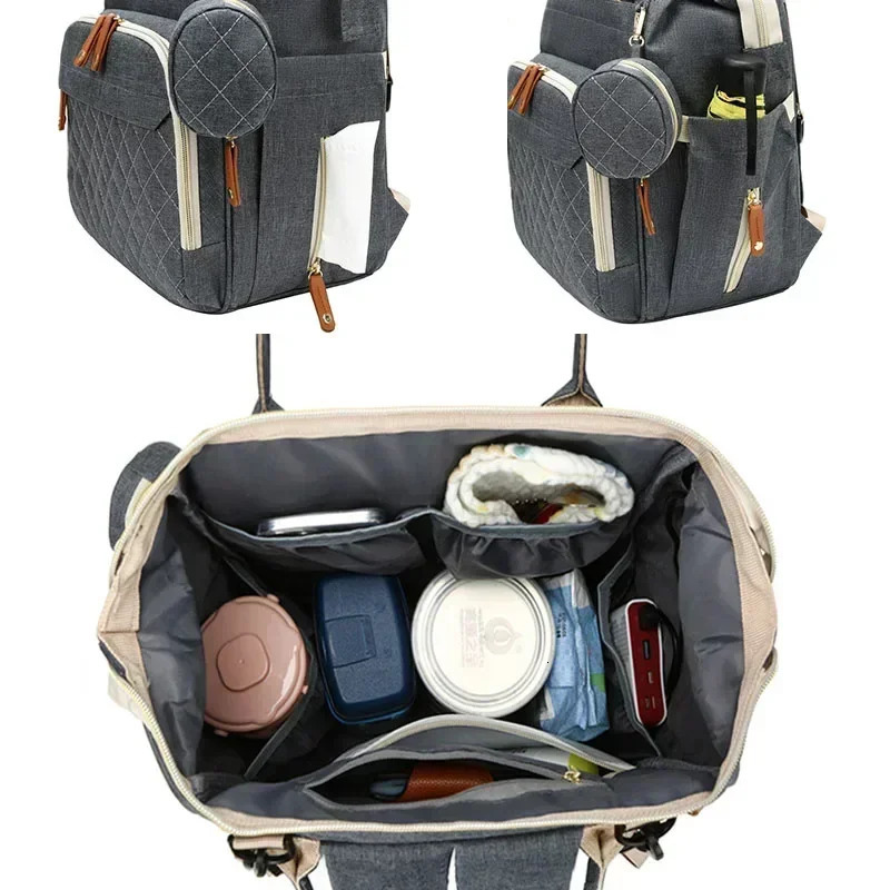USB Mummy Bag Diaper Bag Baby Care Large Capacity Mom Backpack Mummy Maternity Wet Bags Waterproof Baby Pregnant Nappy Backpack 250106