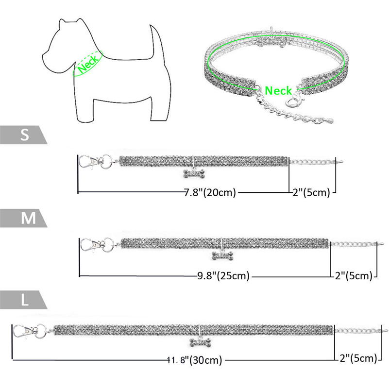 Dog Rhinestone Collar Jewelry Chihuahua Crystal Jewelry Adjustable Engraved Text Dog Collar