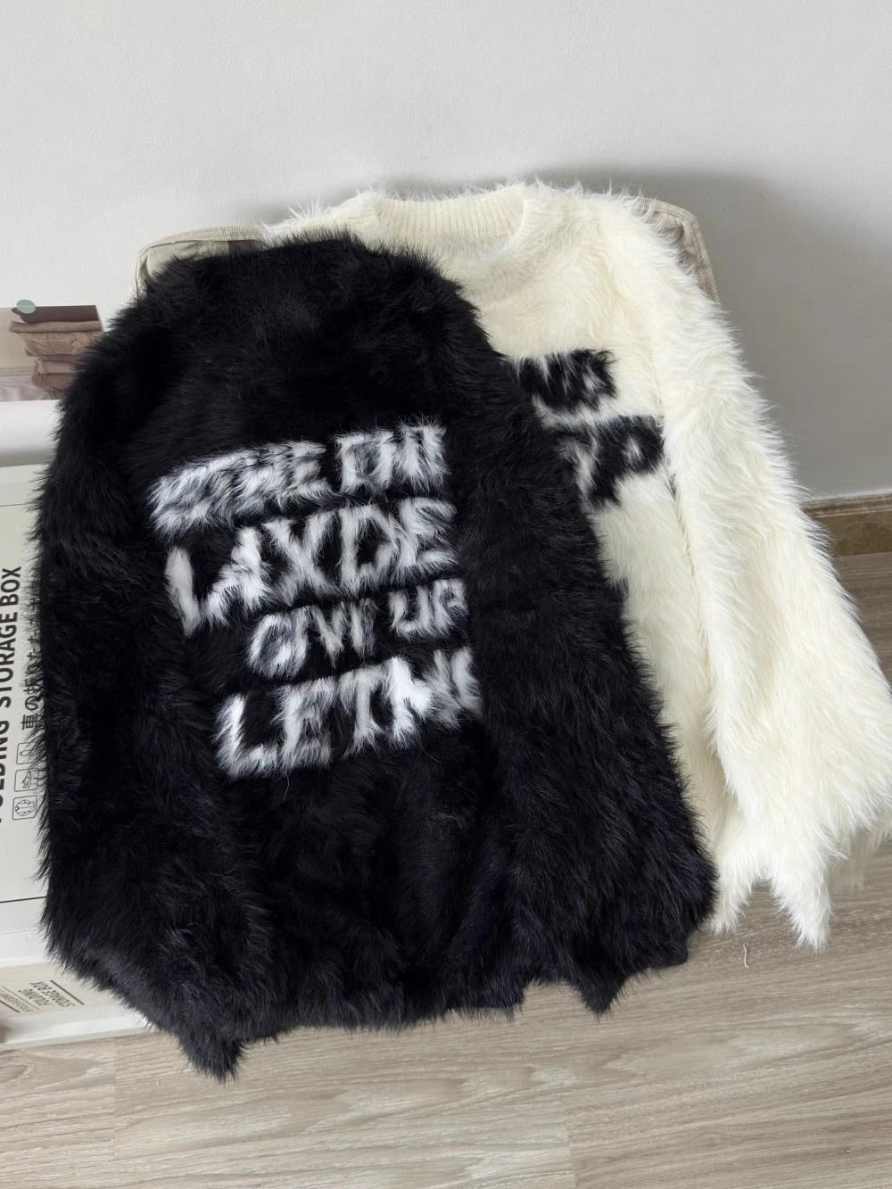 Loose Mohair Sweater Men and Women Y2k Aesthetic Knitted Punk Vintage Pullover Sueter Mujer Harajuku Letter Print Grunge Jumpers 250108