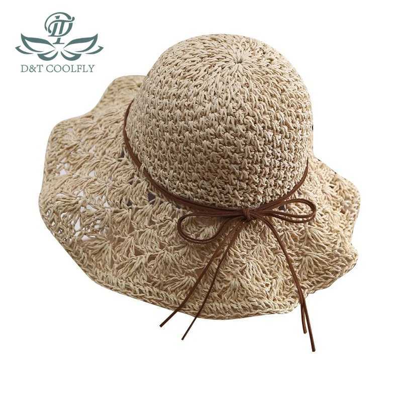 D T 2022 New Fashion Hat Text Luxury Leisure Bow Rope Decoration Elegant Sunscreen Beach Outdoor Style Versatile Straw X250109