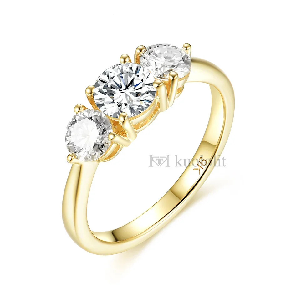 Kuololit 585 14K 10K Yellow Gold Ring for Women D VVS Solitaire Engagement Ring for Jewelry for Anniversary 250106