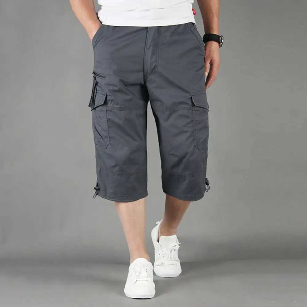 High Quality Long cargo shorts mens summer casual cotton multi pocket hot air cutting mens camouflage shorts 5XL T250110
