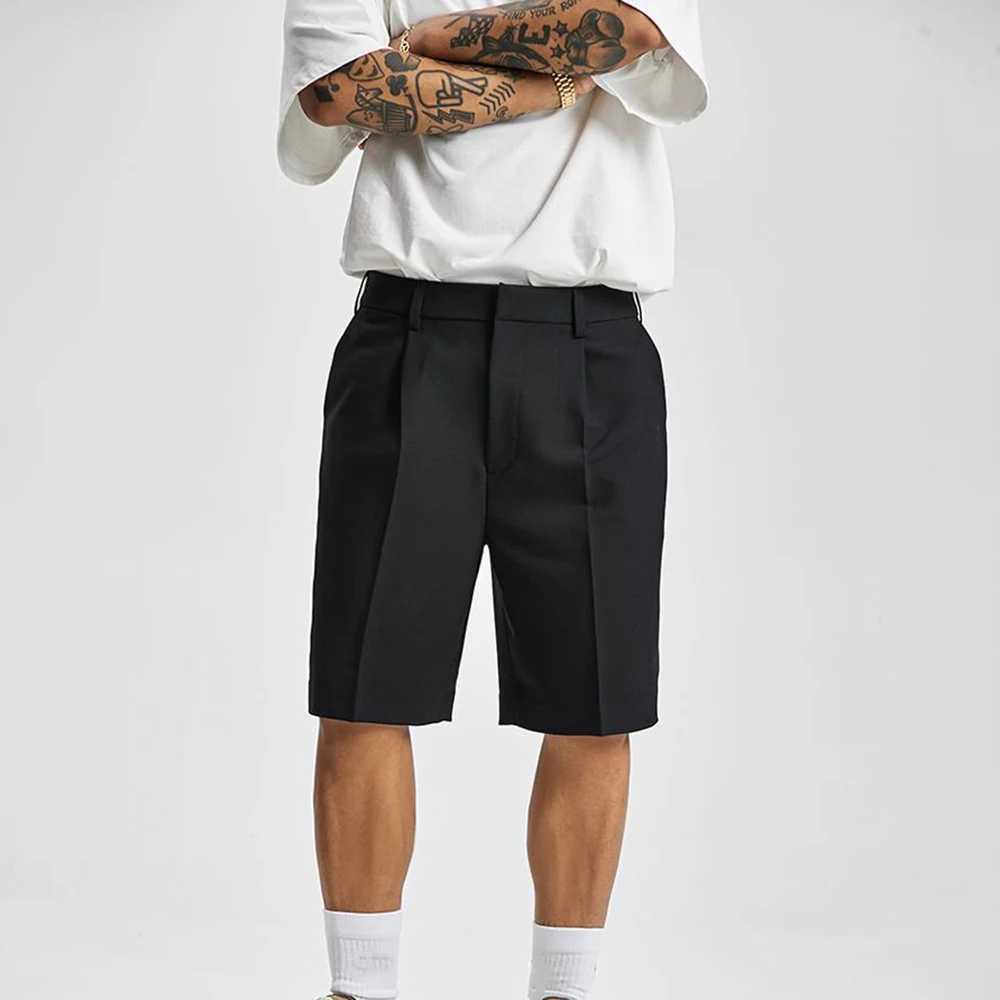 High Quality Mens straight summer fashion solid casual loose trend mens Korean style short sleeved long sleeved tactile streetwear T250110