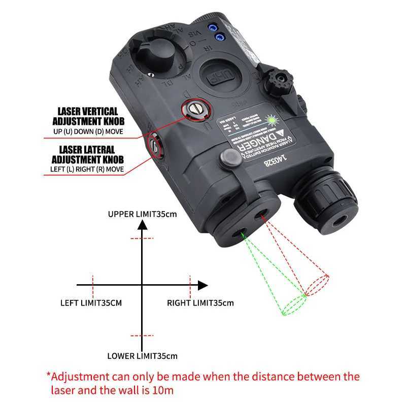 WADSN Airsoft UHP AN PEQ 15 PEQ-15 LA5C Red Dot Green Blue Laser Indicator Infrared Fill Light Reconnaissance LED AR15 Fit 20MM Rail Hunting M250110