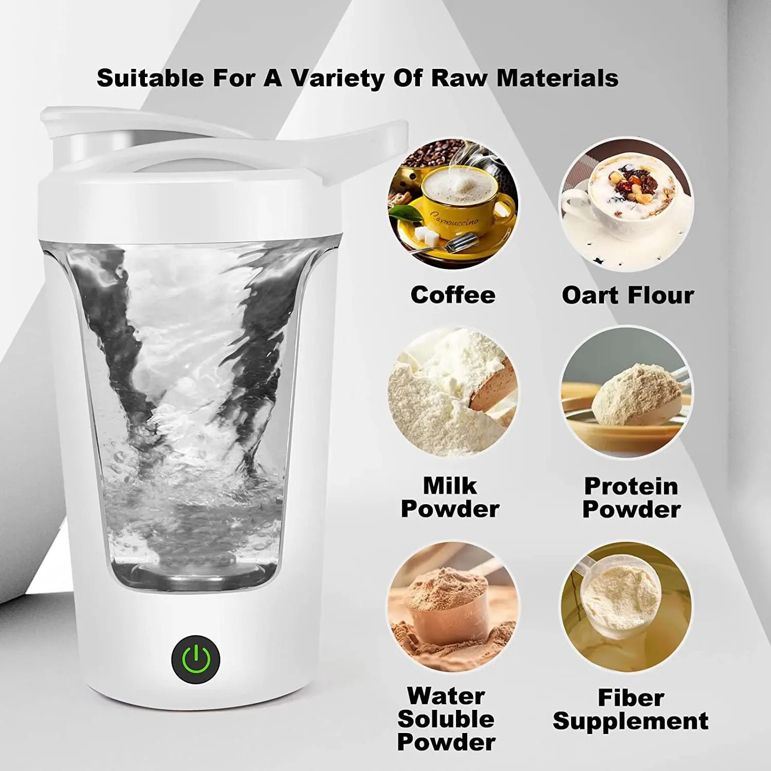 450ml Blenders Cup Electric Mixing Portable Protein Powder Shaker Bottle Mixer For Travel Home Office Kitchen Tools 250107