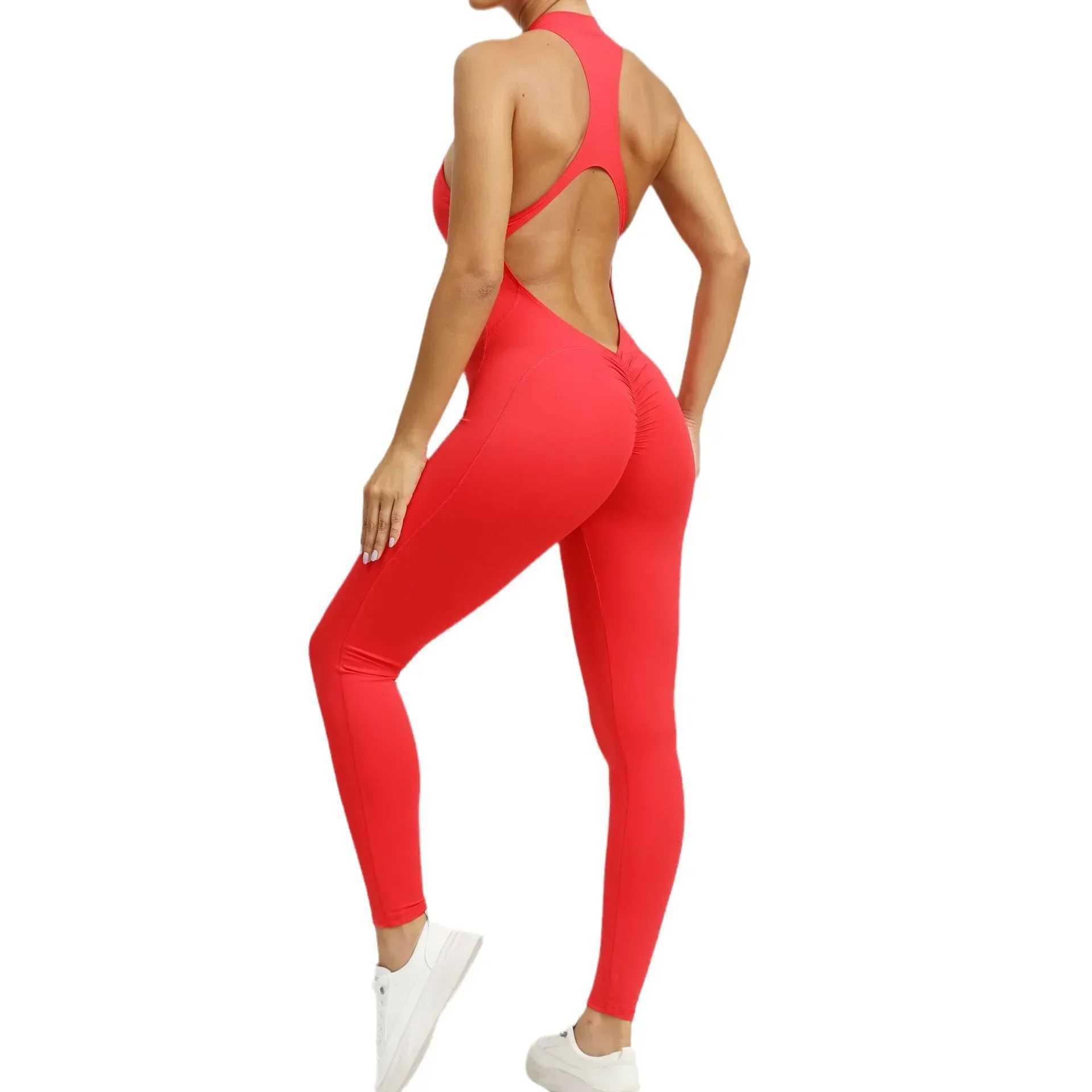 Seamless Yoga Set Jumpsuits One-Piece Zipper Sports Fitness Female Gym Fitness Beauty Back Running Training Tracksuits for WomenXJ250109