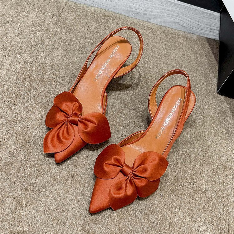 Women Sandals Fashion High Heel Pointed Toe Casual Versatile hot Triple Black Beige Green Orange Free shipping