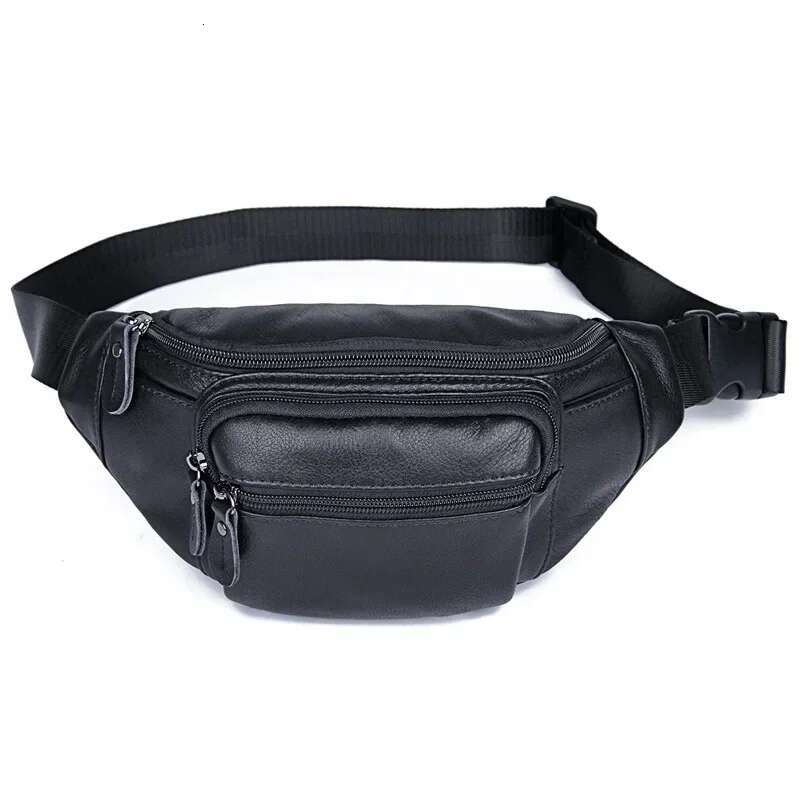 Casual Packs Genuine Waist Bag Men Women Real Cow Leather Fanny Pack Belt Bum/Hip Male Female Cross Body